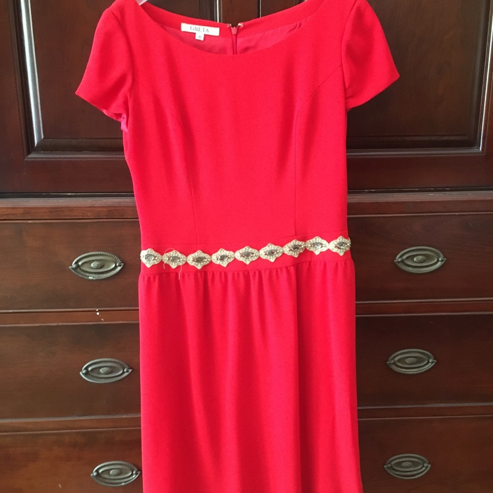 Beautiful red mini dress fine wool